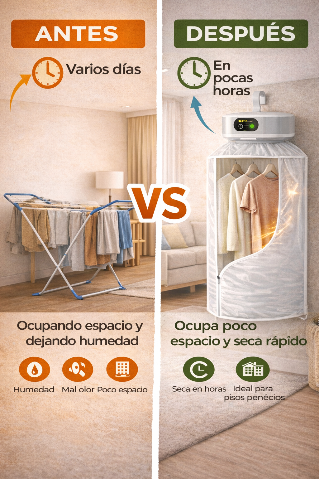 ¿Tu ropa no se seca y ocupa toda la casa?